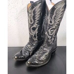 Tony Lama Vintage Full Quill Ostrich Boots in Black Size‎ 10 EEE